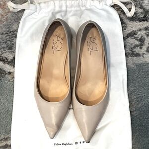 AGL Women's Light Beige Leather Heels